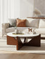 Hamilton Interiors Living Winton Travertine Top Coffee Table With Acacia Wood Frame House of Isabella UK