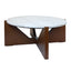 Hamilton Interiors Living Winton Travertine Top Coffee Table With Acacia Wood Frame House of Isabella UK