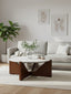 Hamilton Interiors Living Winton Travertine Top Coffee Table With Acacia Wood Frame House of Isabella UK
