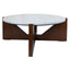Hamilton Interiors Living Winton Travertine Top Coffee Table With Acacia Wood Frame House of Isabella UK