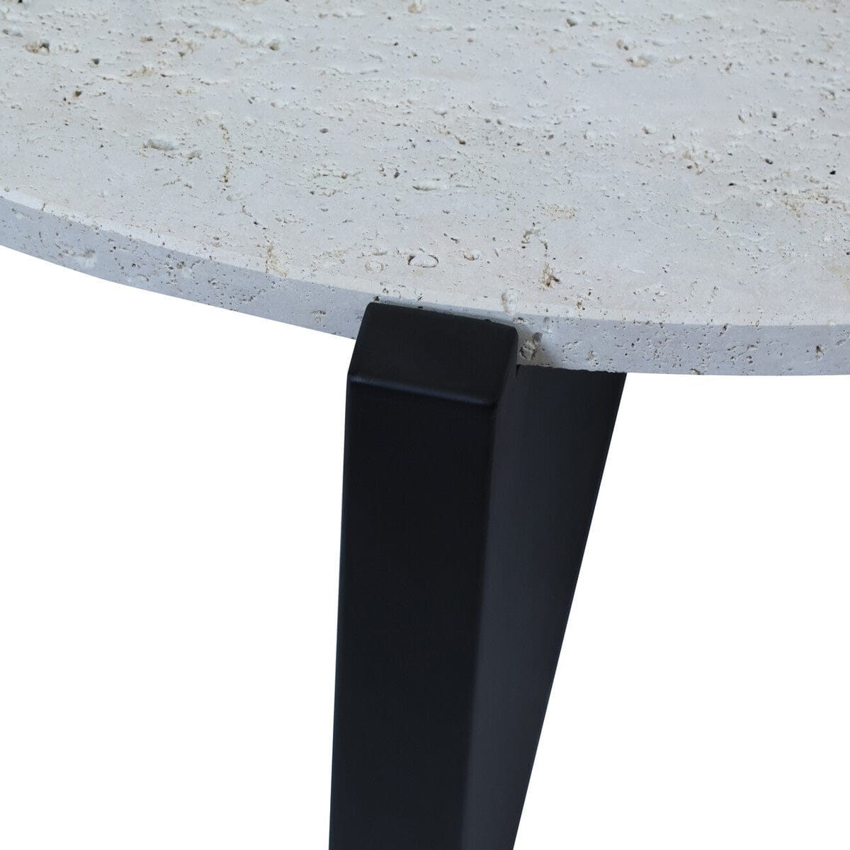 Hamilton Interiors Living Winton Travertine Top Coffee Table With Black Acacia Wood Frame House of Isabella UK