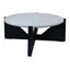 Hamilton Interiors Living Winton Travertine Top Coffee Table With Black Acacia Wood Frame House of Isabella UK