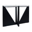 Hamilton Interiors Living Winton Travertine Top Console Table With Black Acacia Wood Frame House of Isabella UK