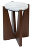 Hamilton Interiors Living Winton Travertine Top Side Table With Acacia Wood Frame House of Isabella UK