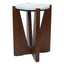 Hamilton Interiors Living Winton Travertine Top Side Table With Acacia Wood Frame House of Isabella UK