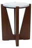 Hamilton Interiors Living Winton Travertine Top Side Table With Acacia Wood Frame House of Isabella UK