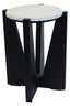Hamilton Interiors Living Winton Travertine Top Side Table With Black Acacia Wood Frame House of Isabella UK
