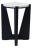 Hamilton Interiors Living Winton Travertine Top Side Table With Black Acacia Wood Frame House of Isabella UK