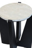 Hamilton Interiors Living Winton Travertine Top Side Table With Black Acacia Wood Frame House of Isabella UK