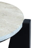 Hamilton Interiors Living Winton Travertine Top Side Table With Black Acacia Wood Frame House of Isabella UK