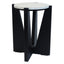 Hamilton Interiors Living Winton Travertine Top Side Table With Black Acacia Wood Frame House of Isabella UK