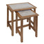 Hamilton Interiors Living Womad Large Set Of 2 Wooden Side Tables With Travertine Tops House of Isabella UK