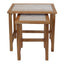 Hamilton Interiors Living Womad Large Set Of 2 Wooden Side Tables With Travertine Tops House of Isabella UK