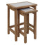 Hamilton Interiors Living Womad Small Set Of 2 Wooden Side Tables With Travertine Tops House of Isabella UK