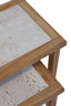 Hamilton Interiors Living Womad Small Set Of 2 Wooden Side Tables With Travertine Tops House of Isabella UK