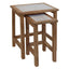 Hamilton Interiors Living Womad Small Set Of 2 Wooden Side Tables With Travertine Tops House of Isabella UK