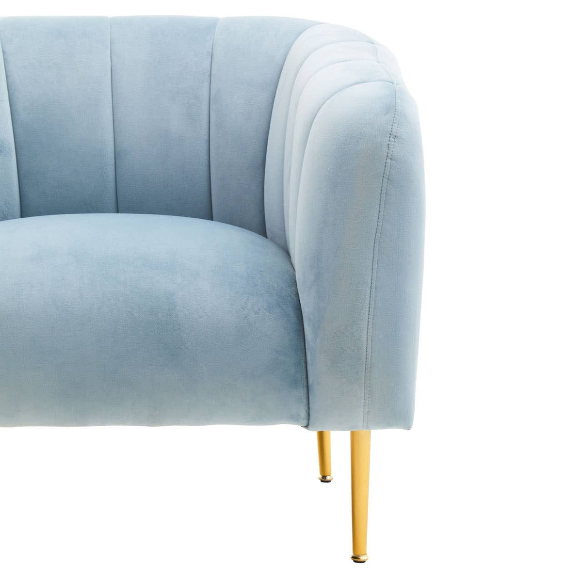 Hamilton Interiors Living Yasmeen Blue Velvet Armchair House of Isabella UK