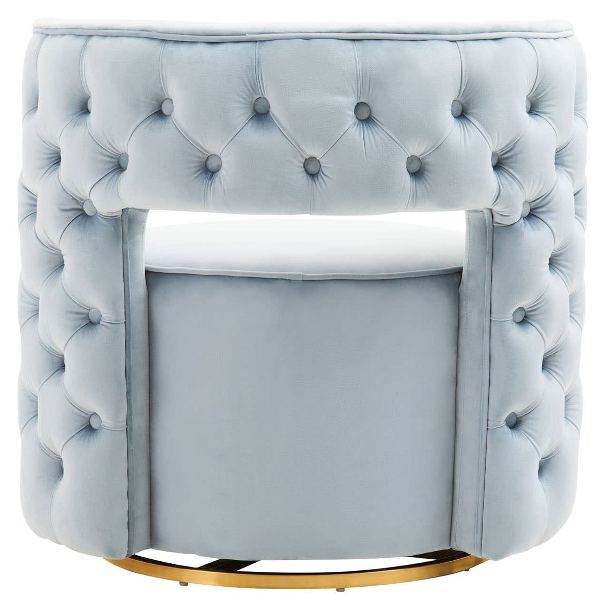 Hamilton Interiors Living Yasmeen Blue Velvet Swivel Chair House of Isabella UK