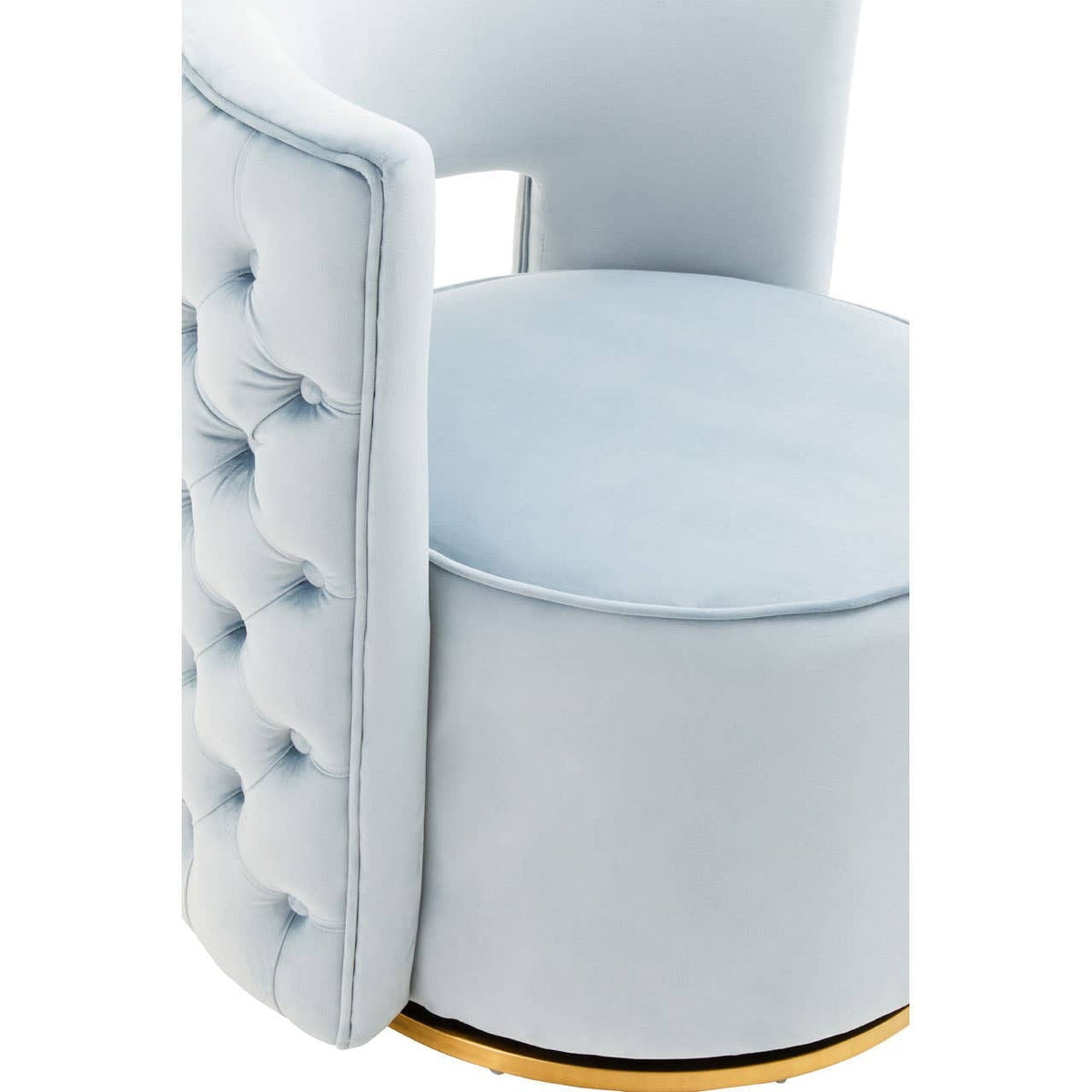 Hamilton Interiors Living Yasmeen Blue Velvet Swivel Chair House of Isabella UK