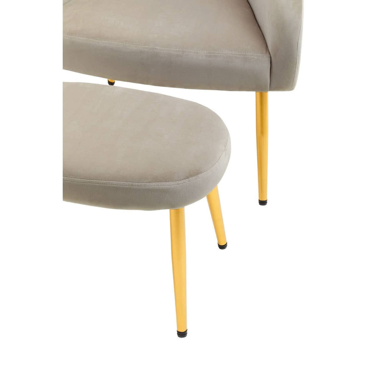 Hamilton Interiors Living Yasmeen Mink Velvet Chair And Footstool House of Isabella UK