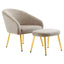Hamilton Interiors Living Yasmeen Mink Velvet Chair And Footstool House of Isabella UK