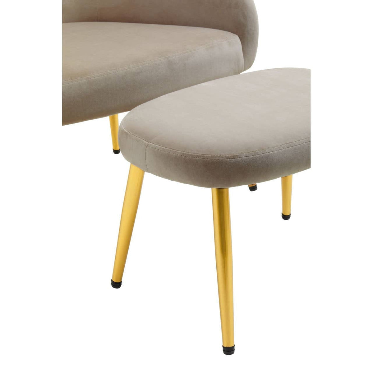 Hamilton Interiors Living Yasmeen Mink Velvet Chair And Footstool House of Isabella UK