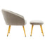 Hamilton Interiors Living Yasmeen Mink Velvet Chair And Footstool House of Isabella UK