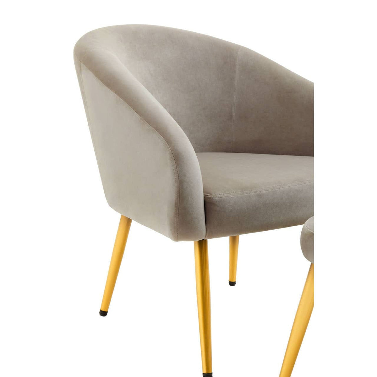 Hamilton Interiors Living Yasmeen Mink Velvet Chair And Footstool House of Isabella UK