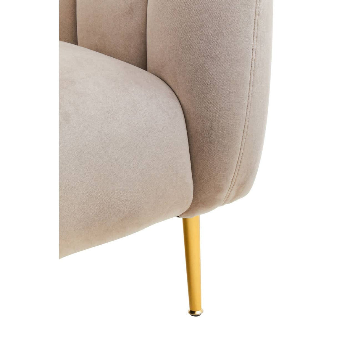 Hamilton Interiors Living Yasmeen Mink Velvet Channel Detail Armchair House of Isabella UK
