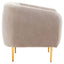 Hamilton Interiors Living Yasmeen Mink Velvet Channel Detail Armchair House of Isabella UK