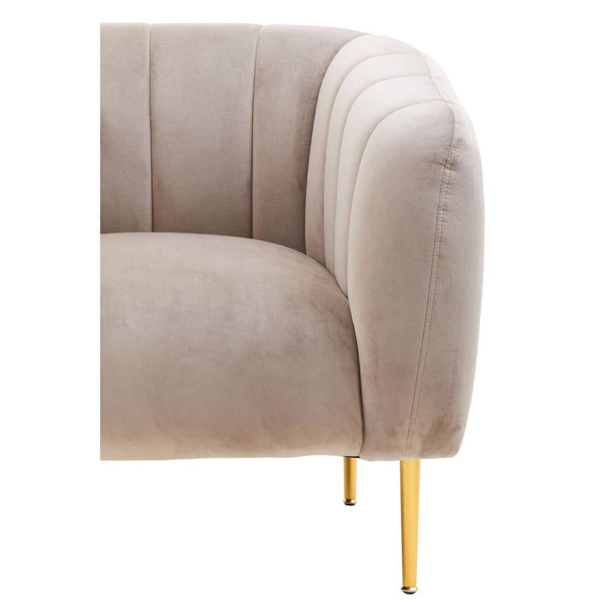 Hamilton Interiors Living Yasmeen Mink Velvet Channel Detail Armchair House of Isabella UK