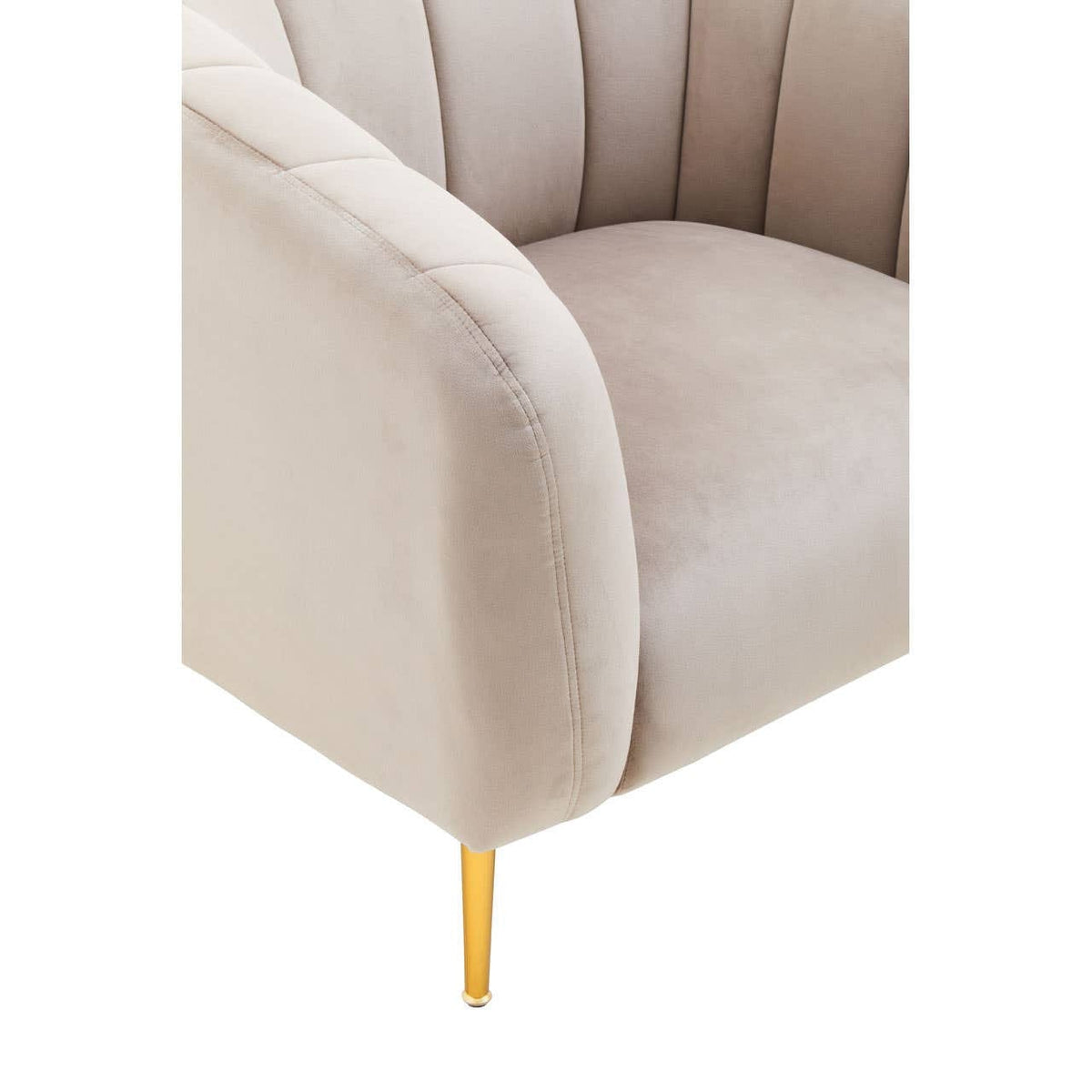 Hamilton Interiors Living Yasmeen Mink Velvet Channel Detail Armchair House of Isabella UK