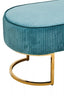Hamilton Interiors Living Zamora Green Velvet Ottoman Bench With Gold Finish Legs House of Isabella UK