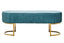 Hamilton Interiors Living Zamora Green Velvet Ottoman Bench With Gold Finish Legs House of Isabella UK