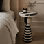 Hamilton Interiors Living Zoro Black and White Stripe Side Table House of Isabella UK