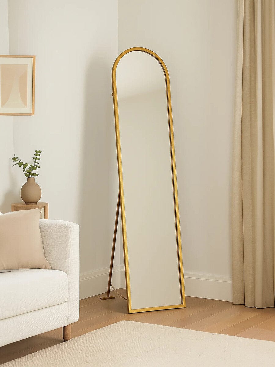Hamilton Interiors Mirrors Avento Gold Finish Floor Mirror House of Isabella UK