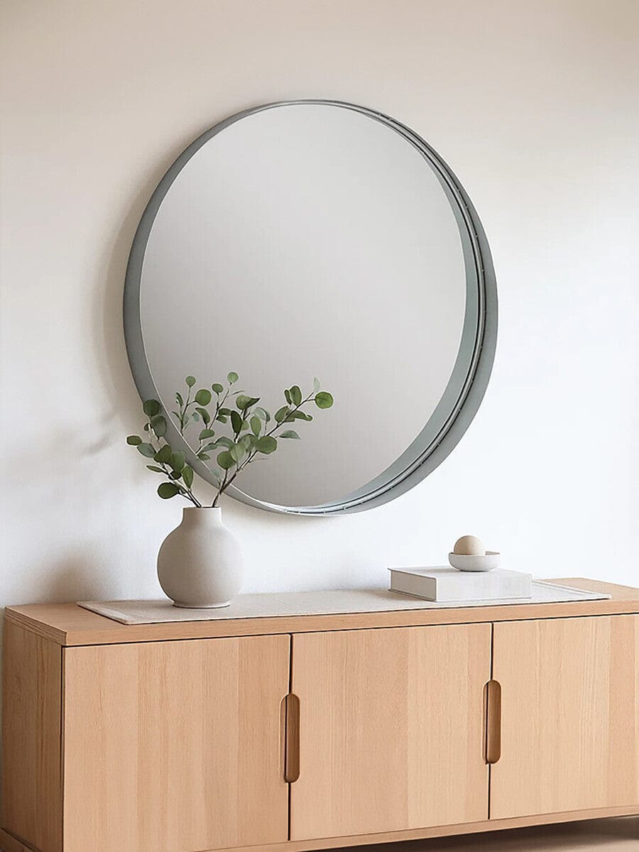 Hamilton Interiors Mirrors Avento Large Round Silver Wall Mirror House of Isabella UK
