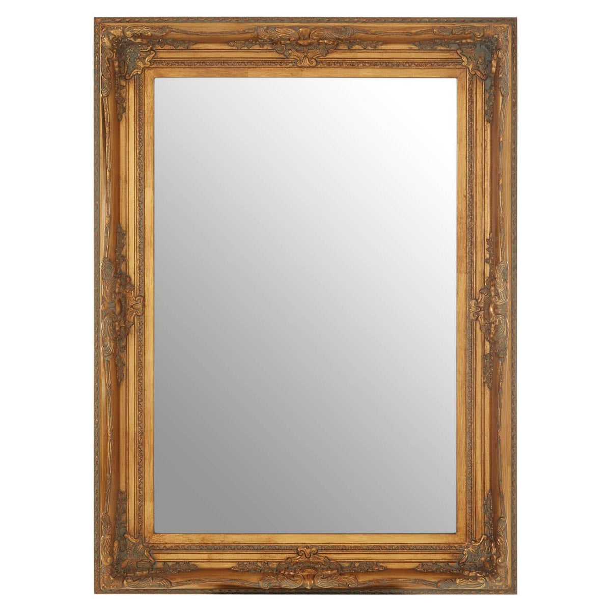 Hamilton Interiors Mirrors Brussels Baroque Rectangular Antique Gold Wall Mirror House of Isabella UK
