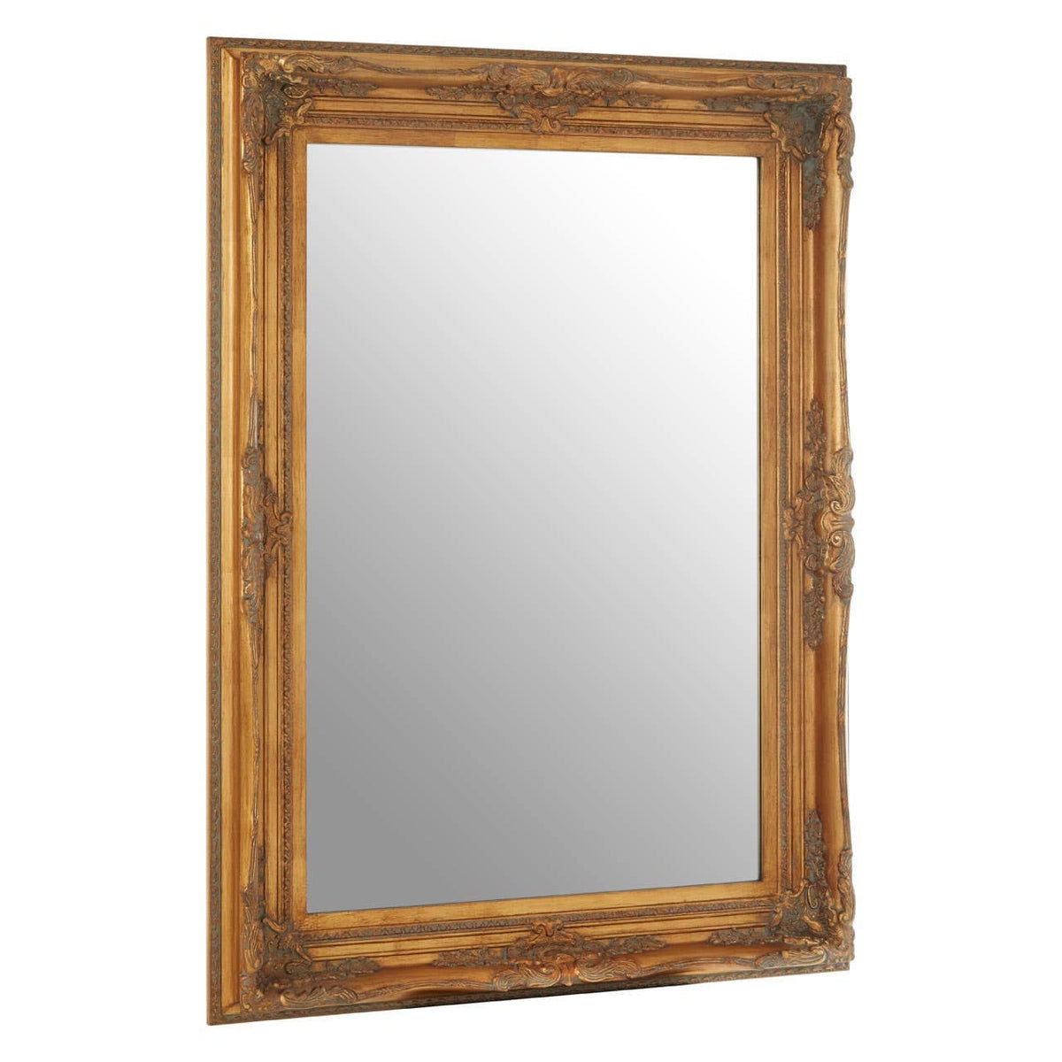 Hamilton Interiors Mirrors Brussels Baroque Rectangular Antique Gold Wall Mirror House of Isabella UK