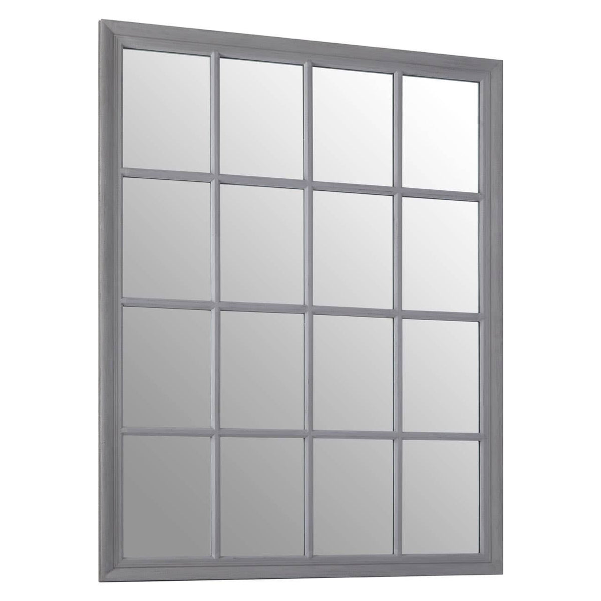 Hamilton Interiors Mirrors Hawthorne Antique Grey Finish Wooden Grid Wall Mirror House of Isabella UK