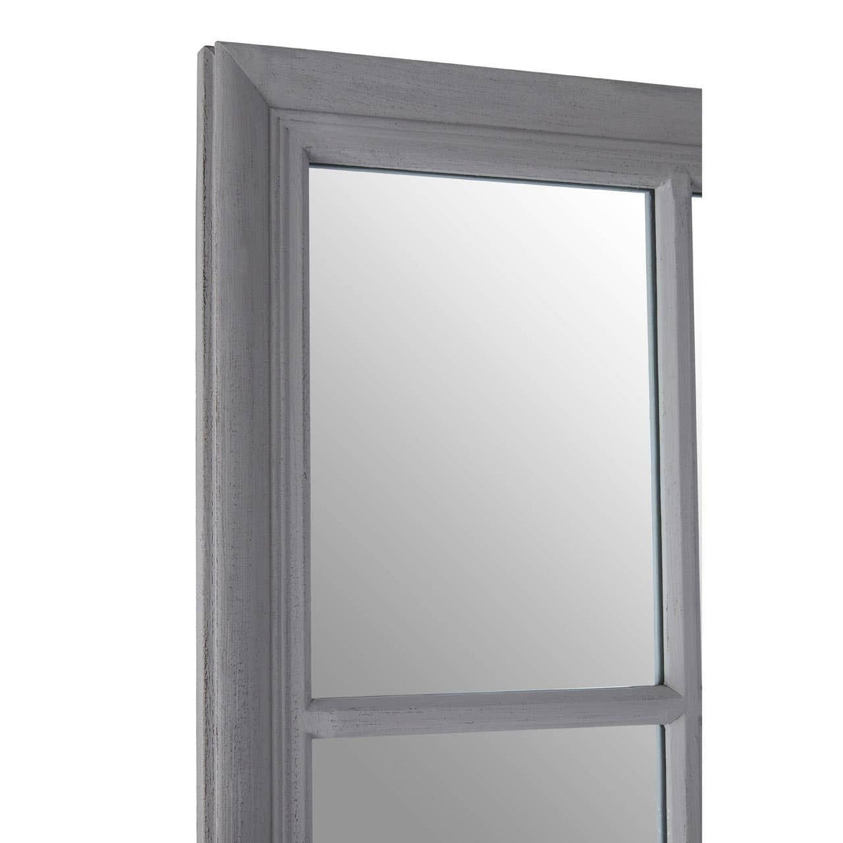 Hamilton Interiors Mirrors Hawthorne Antique Grey Finish Wooden Grid Wall Mirror House of Isabella UK