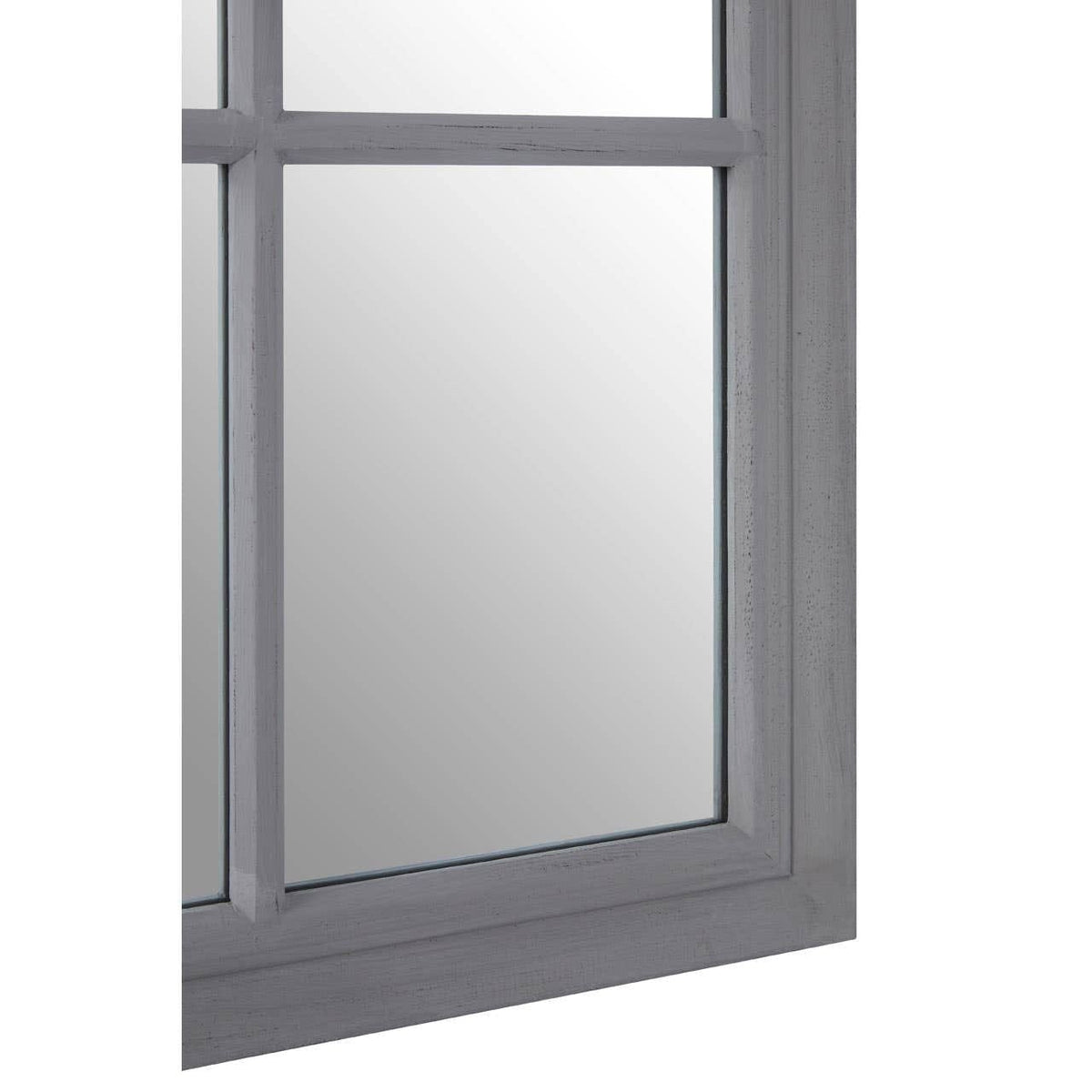 Hamilton Interiors Mirrors Hawthorne Antique Grey Finish Wooden Grid Wall Mirror House of Isabella UK