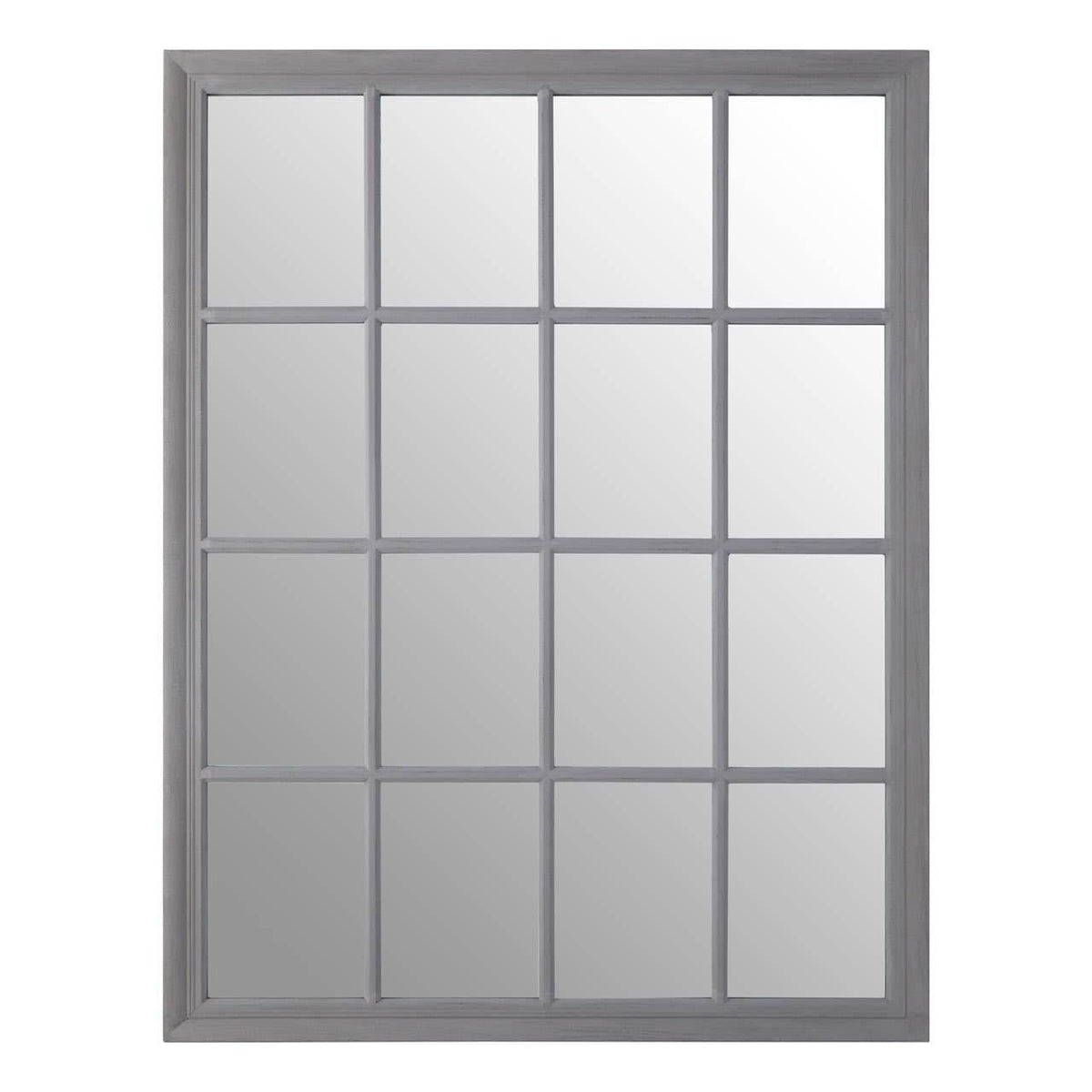 Hamilton Interiors Mirrors Hawthorne Antique Grey Finish Wooden Grid Wall Mirror House of Isabella UK