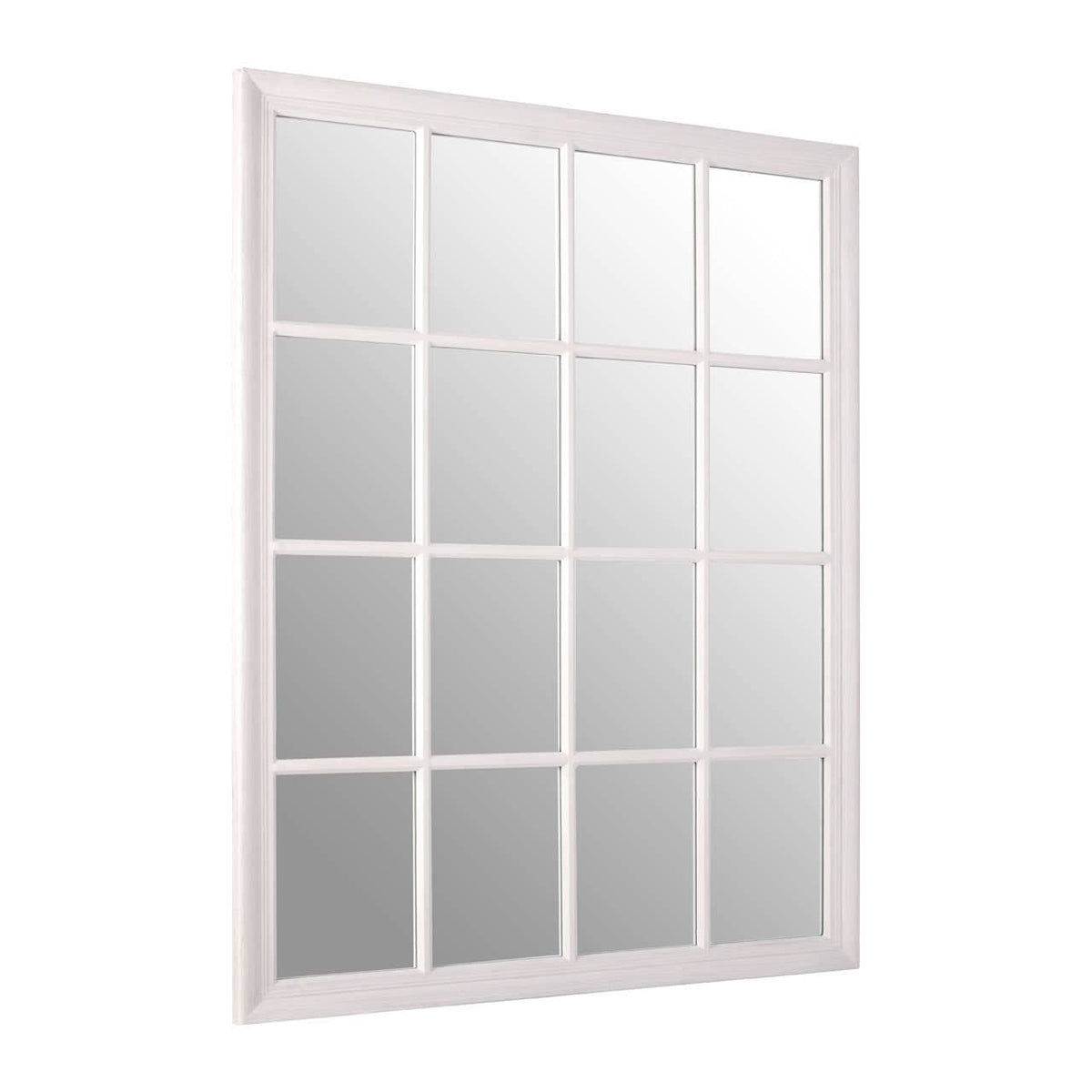 Hamilton Interiors Mirrors Hawthorne Antique White Finish Wooden Grid Wall Mirror House of Isabella UK