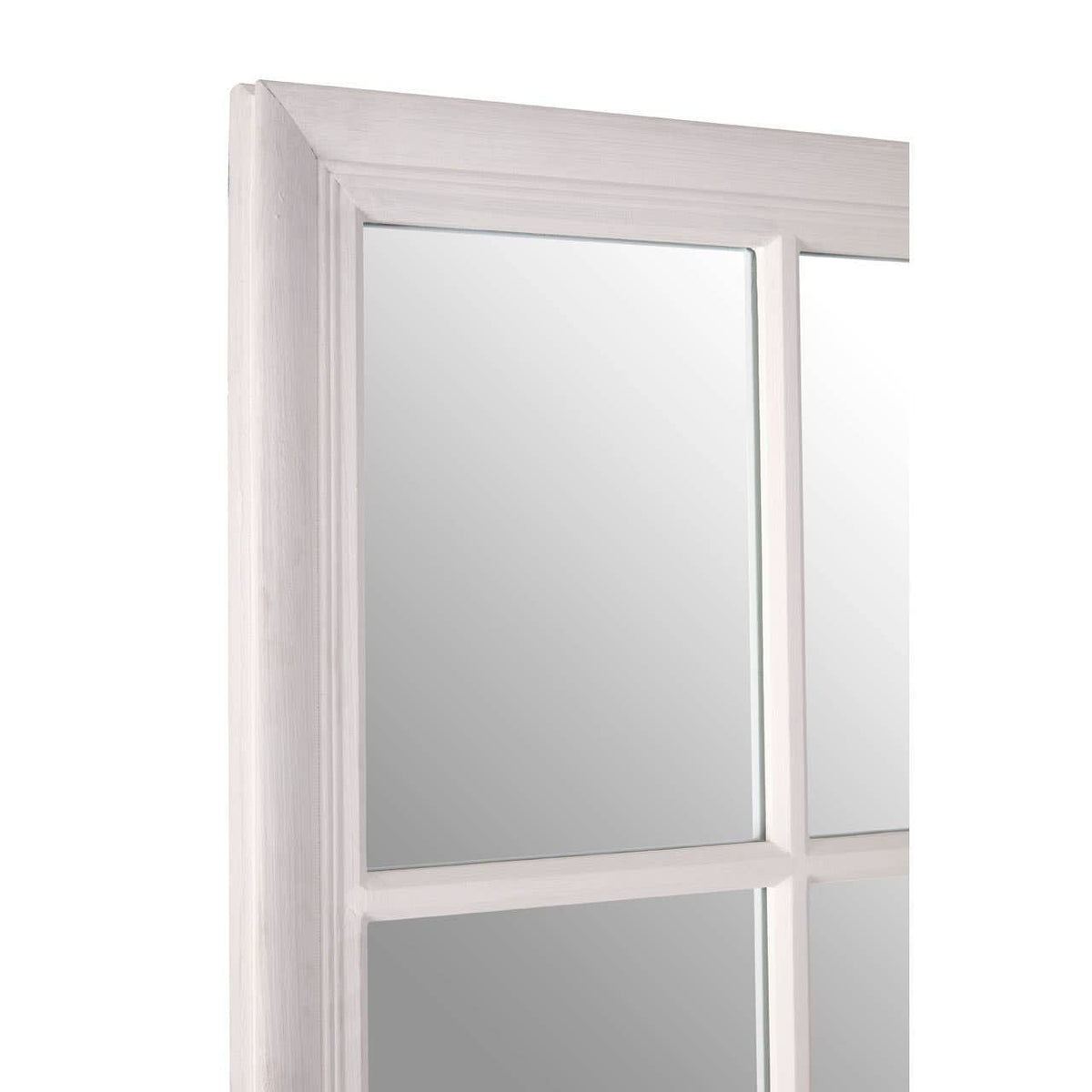 Hamilton Interiors Mirrors Hawthorne Antique White Finish Wooden Grid Wall Mirror House of Isabella UK