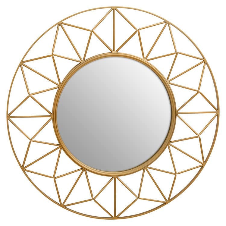 Hamilton Interiors Mirrors Matera 3D Round Gold Wall Mirror House of Isabella UK
