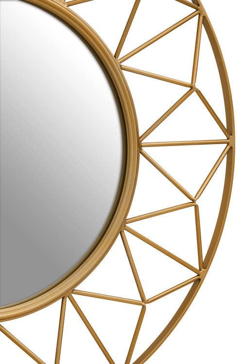 Hamilton Interiors Mirrors Matera 3D Round Gold Wall Mirror House of Isabella UK