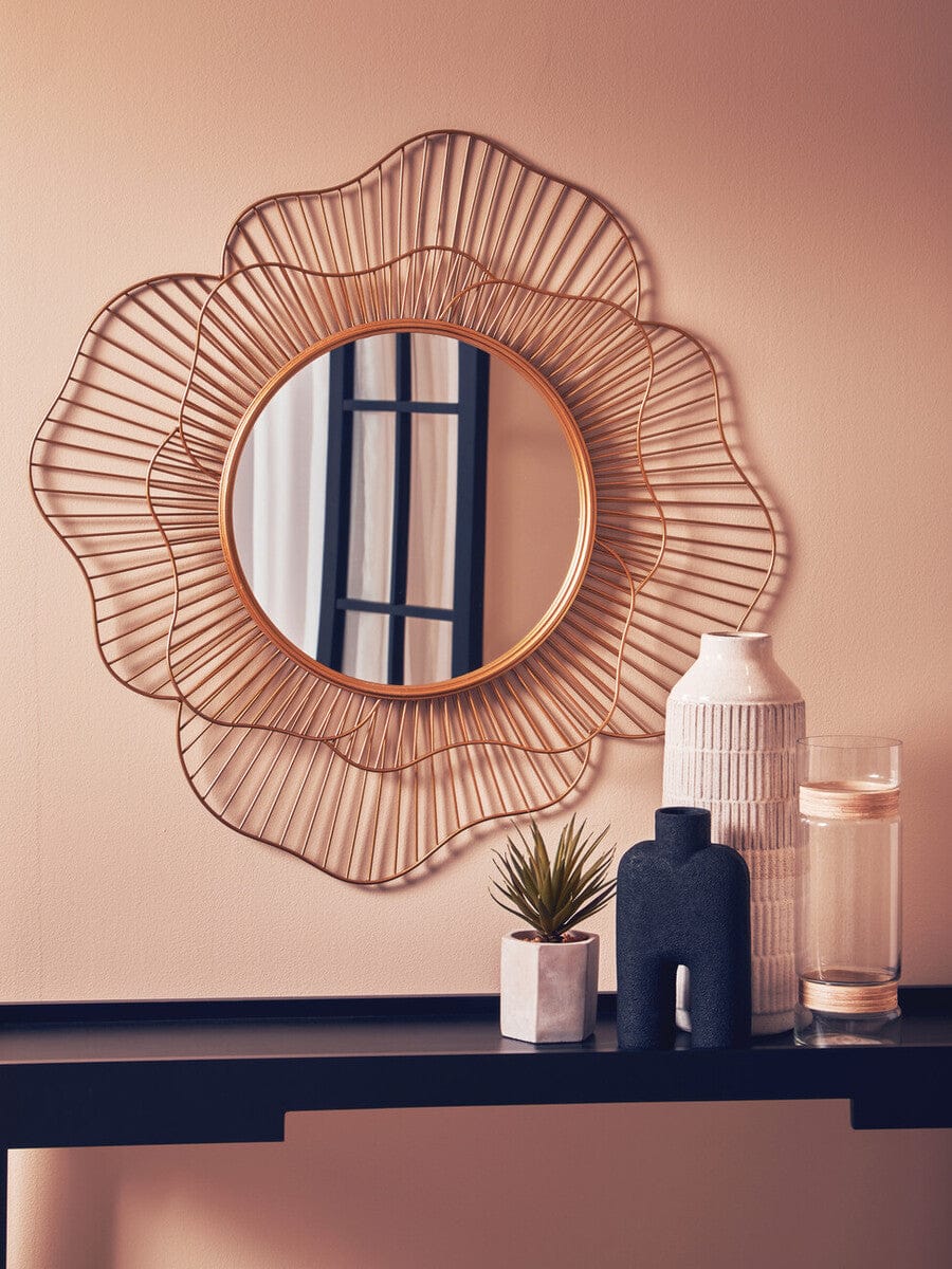 Hamilton Interiors Mirrors Matera Gold Flower Wall Mirror House of Isabella UK