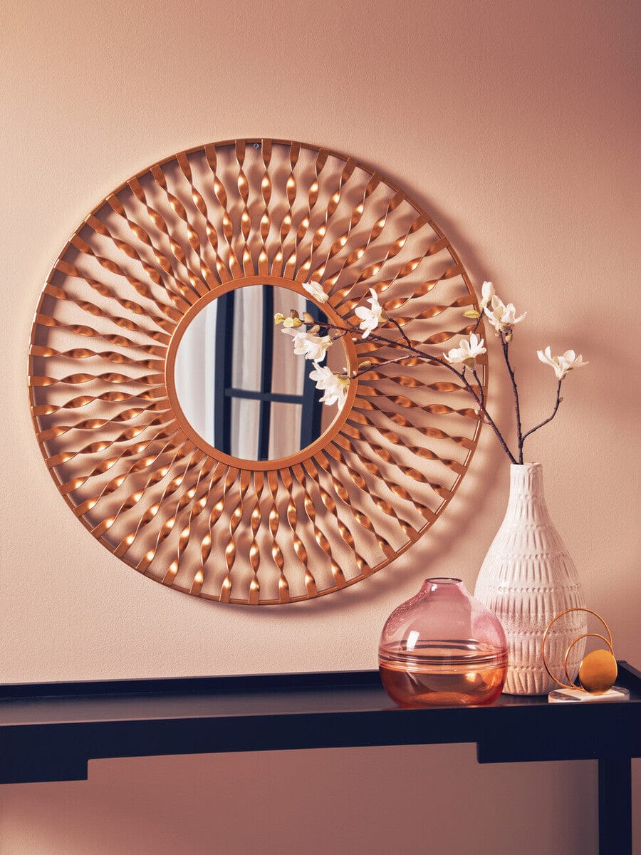 Hamilton Interiors Mirrors Matera Sunburst Gold Finish Metal Frame Round Wall Mirror House of Isabella UK