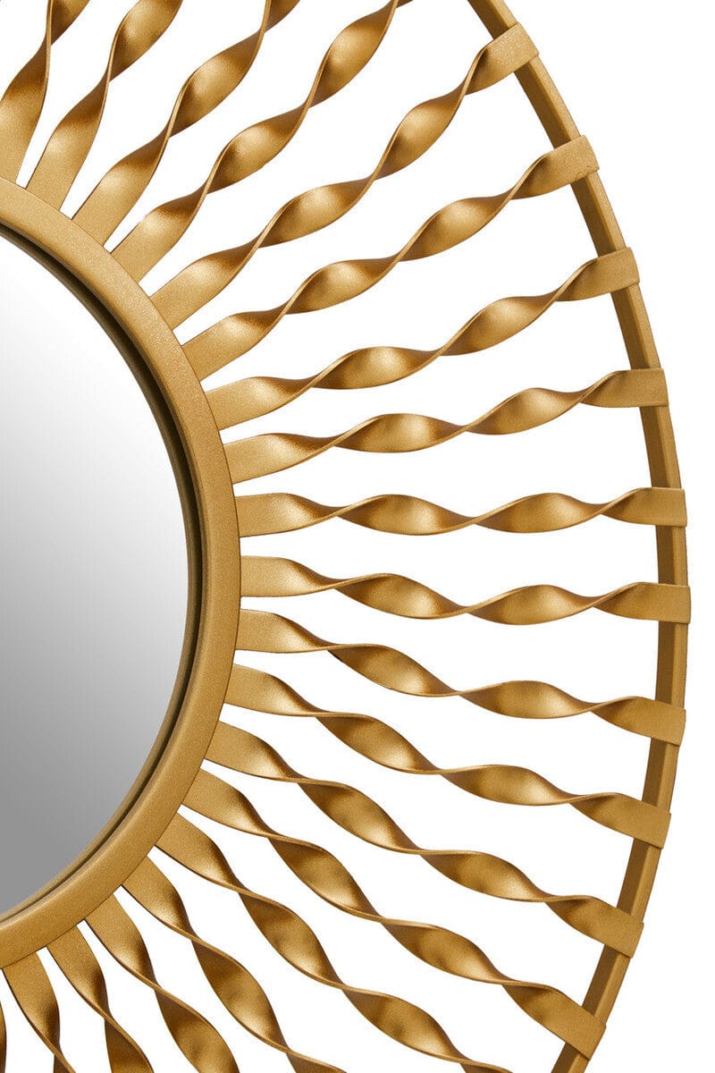 Hamilton Interiors Mirrors Matera Sunburst Gold Finish Metal Frame Round Wall Mirror House of Isabella UK